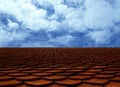 Rooftop against blue sky