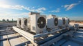 Rooftop Air Conditioners for Optimal Comfort. Generative AI Royalty Free Stock Photo