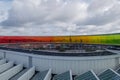 Rooftop of ARoS Aarhus Art Museum and Rainbow panorama created by Olafur Eliasson. Royalty Free Stock Photo