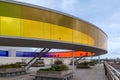 Rooftop of ARoS Aarhus Art Museum and Rainbow panorama created by Olafur Eliasson. Royalty Free Stock Photo