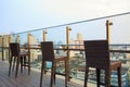 Rooftop bar and restaurant of building cityscape