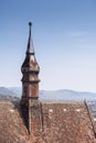 Rooftop of the Church of the Dominican Monastery in Sighisoara. Vertical shot Royalty Free Stock Photo