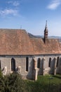 Rooftop of the Church of the Dominican Monastery in Sighisoara. Vertical shot Royalty Free Stock Photo