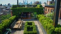 Rooftop Garden with Living Hedges