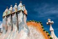 Rooftop of the house Casa Batllo designed by Antoni Gaudi. Royalty Free Stock Photo