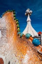 Rooftop of the house Casa Batllo designed by Antoni Gaudi. Royalty Free Stock Photo