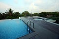 Rooftop infinity pool of resort, with jacuzzi Royalty Free Stock Photo