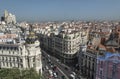 Rooftop lookout to edificio metropolis at the corner of calle de alcala and gran via madrid