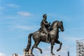 Equestrian statue King Henri IV in Paris, epithet Good King Henry, was King of Navarre as Henry III from 1572 and King of France Royalty Free Stock Photo