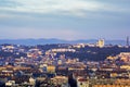 Rooftop of Lyon with the basilica of Fourviere, France Royalty Free Stock Photo