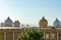 Rooftop middle eastern domes with blue sky