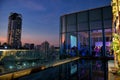 rooftop restaurant in luxury hotel at dusk, Bangkok Royalty Free Stock Photo