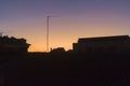 Rooftop silhouettes during a colourful dawn in Soria Spain