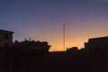 Rooftop silhouettes during a colourful dawn in Soria Spain