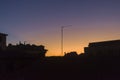 Rooftop silhouettes during a colourful dawn in Soria Spain