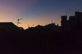 Rooftop silhouettes during a colourful dawn in Soria Spain