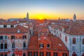 Rooftop Skyline of Venice, Italy at Dusk Royalty Free Stock Photo