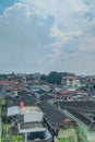 Rooftop with Suburban view in the middle of Surakarta city Royalty Free Stock Photo