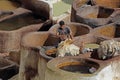 Rooftop tannery in Moroccan city of Fes