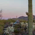 Rooftop Tent Pops Out From The Distant Desert Floor