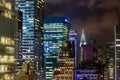 Rooftop view of The Chrysler Building and Midtown Manhattan at night