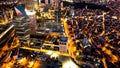 Rooftop view of Istanbul cityscape and Golden horn at night Royalty Free Stock Photo