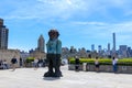 Rooftop view of Metropolitan Museum of Art with Manhattan skyline. Royalty Free Stock Photo