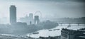 rooftop view over London on a foggy day from St Paul\'s cathedral, UK Royalty Free Stock Photo