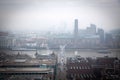rooftop view over London on a foggy day from St Paul& x27;s cathedral Royalty Free Stock Photo