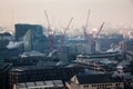 rooftop view over London on a foggy day from St Paul& x27;s cathedral Royalty Free Stock Photo