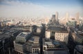 rooftop view over London on a foggy day from St Paul& x27;s cathedral Royalty Free Stock Photo