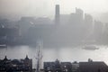 rooftop view over London on a foggy day from St Paul& x27;s cathedral Royalty Free Stock Photo