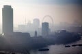 rooftop view over London on a foggy day from St Paul& x27;s cathedral Royalty Free Stock Photo