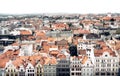 Rooftop view of Plzen Pilsen cityscape. Czech Republic