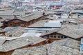 Rooftop view of Shangri la old town at Golden temple or Dafo temple located in Zhongdian city  Shangri-La. landmark and popular Royalty Free Stock Photo