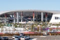 Rooftop view of SoFi Stadium in preparation for Super Bowl LVI