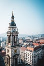 Rooftop view. from St Stephen Basilica in Budapest city center Royalty Free Stock Photo