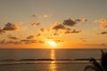 Rooftop view of the sunrise over the Gulf of Mexico from a Caribbean Beach Royalty Free Stock Photo