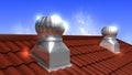 Rooftop wind-driven ventilation turbine