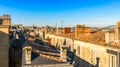 The rooftops of Bordeaux in Gironde, New Aquitaine in France