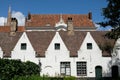 Rooftops in Bruges, Belgium, photographed from garden of the Meulenaere and Saint Joseph almshouses Royalty Free Stock Photo