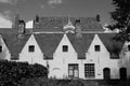 Rooftops in Bruges, Belgium, photographed from garden of the Meulenaere and Saint Joseph almshouses Royalty Free Stock Photo