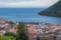 Rooftops and buildings in aerial view over Angra do HeroÃ­smo downtown, Terceira - Azores PORTUGAL Royalty Free Stock Photo