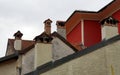 Rooftops and chimneys in the center of Lugano. Royalty Free Stock Photo