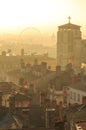 Foggy sunrise over Vieux Lyon. Royalty Free Stock Photo