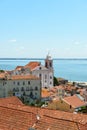 Rooftops and church of Santo Estevao, Lisbon (Portugal) Royalty Free Stock Photo