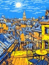 A Rooftops Of A City - over the roofs of paris