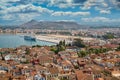 Rooftops of houses in Nafplio city , view from top, Greece