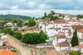 Rooftops, houses and old city wall, Obidos (Portugal)