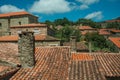 Rooftops of old houses with chimneys Royalty Free Stock Photo